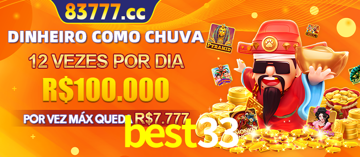 Banner do programa de recompensas Recomende para amigos do best33, detalhando os bônus por convidar amigos, com prêmios que chegam a R$288.888.